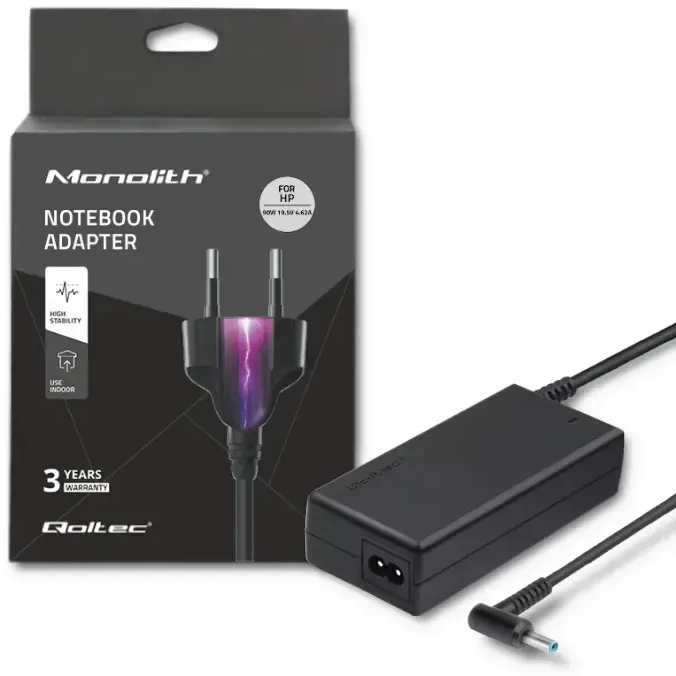 QOLTEC 50052 Nešiojamas kompiuteris AC power adapter 90W 19.5V 4.62A 4.5x3.0+pin
