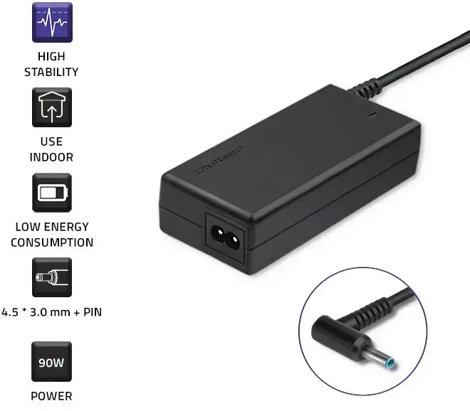 QOLTEC 50052 Nešiojamas kompiuteris AC power adapter 90W 19.5V 4.62A 4.5x3.0+pin