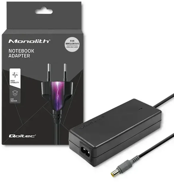 QOLTEC 50013 Nešiojamas kompiuteris AC power adapter IBM 65W 3.52A 20V 7.9x5.5+pin IBM