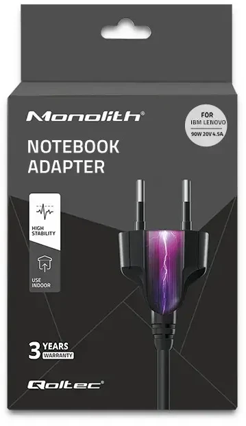 QOLTEC 50093 Nešiojamas kompiuteris AC power adapter IBM Lenovo 90W 20V 4.5 A 7.9x5.5