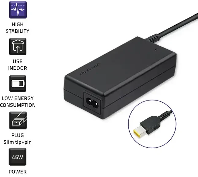 QOLTEC 50098 Nešiojamas kompiuteris AC maitinimo adapteris Qoltec Lenovo 45W 20V 2.25A SlimTip+pin