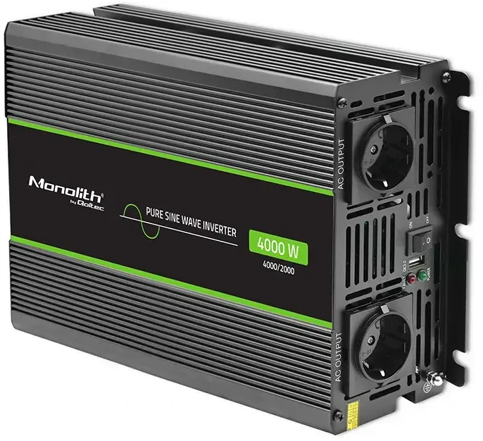 QOLTEC 51935 grynos sinusinės bangos keitiklis, monolitas / 2000 W / 4000 W / 12 V–230 V