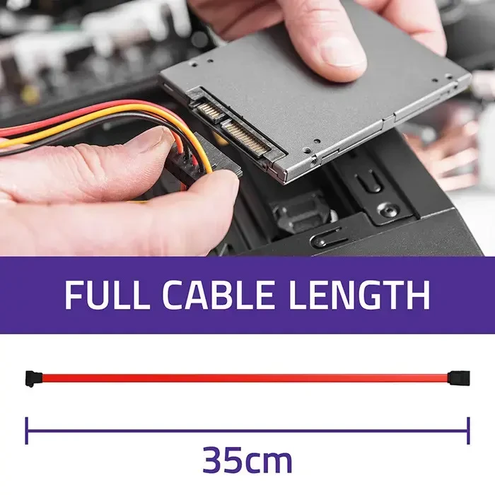 Qoltec SATA kabelis Tiesus ir kampu 0.35m