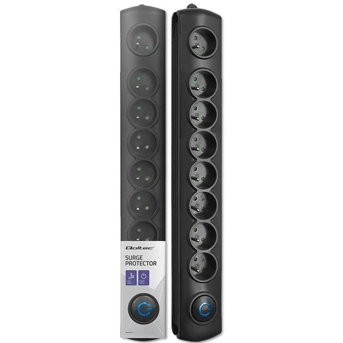 QOLTEC 50114 Viršįtampių apsauga 8 maitinimo lizdas 3,0m