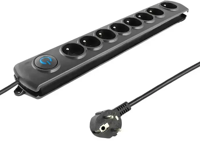 QOLTEC 50113 Viršįtampių apsauga 8 maitinimo lizdas 1,8m