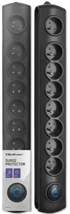 QOLTEC 50113 Viršįtampių apsauga 8 maitinimo lizdas 1,8m