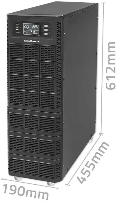 QOLTEC 52283 Nepertraukiamo maitinimo šaltinis UPS / 6kVA / 6000W / Galios koeficientas 1.0 / LCD / EPO / USB / Prisijungęs