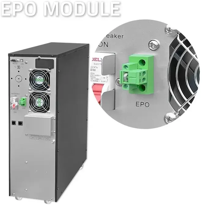 QOLTEC 52284 Nepertraukiamo maitinimo šaltinis UPS / 10kVA / 10000W / Galios koeficientas 1.0 / LCD / EPO / USB / Prisijungęs