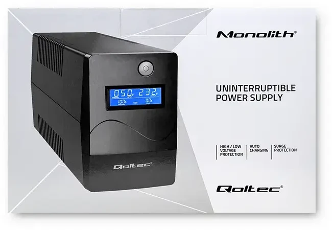 QOLTEC 53980 UPS Monolith 1000VA 600W LCD USB RJ45