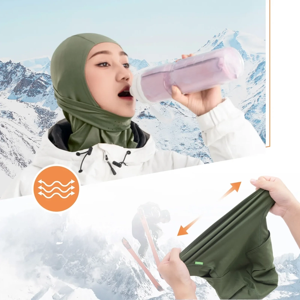 Qunature 13230023014 slidinėjimo balaklava dviračiui motociklui, balaklava, dydis M – žalia