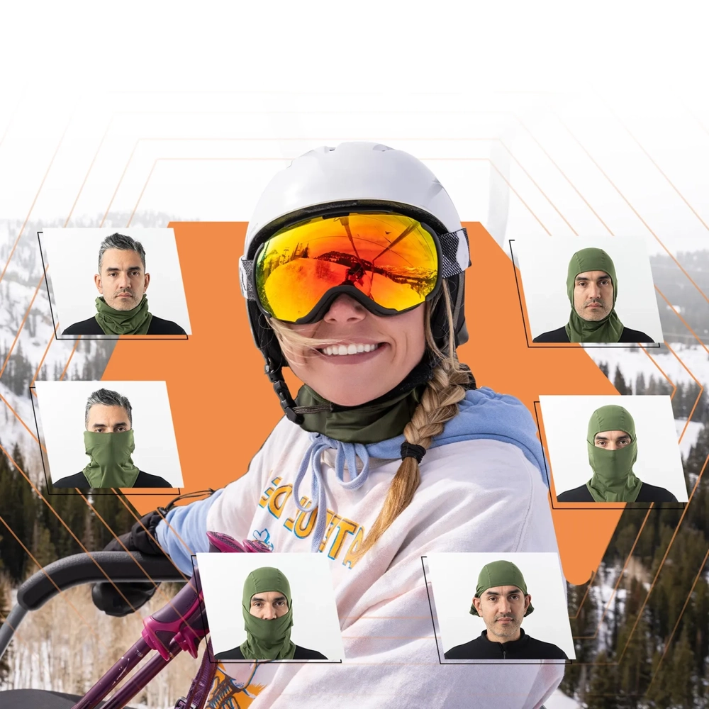 Qunature 13230023014 ski balaclava bike motorcycle balaklava dydis M - žalias