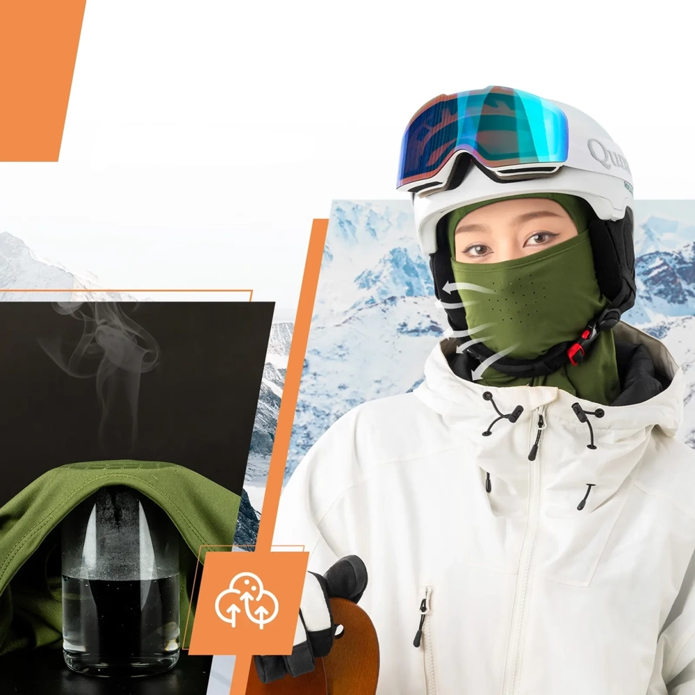 Qunature 13230023014 slidinėjimo balaklava dviračiui motociklui, balaklava, dydis M – žalia