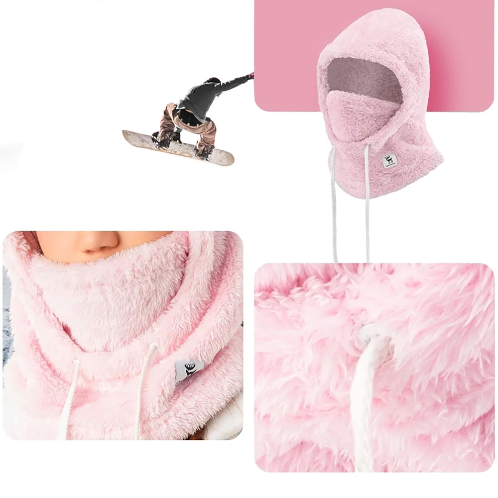 Qunature Arctic Velvet slidinėjimo balaklava, dydis M – rožinė