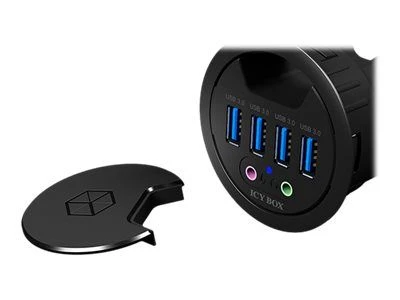 ICYBOX IB-HUB1403A Icy Box Desk Hub 4x USB 3.0, 1x garso įvestis, 1x garso išvestis
