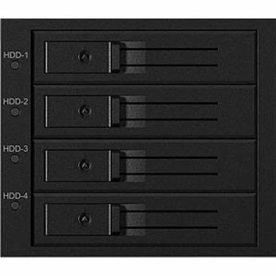 Icy Box RaidSonic ICYBOX Backplane 4x SAS/SATA 3.5 HDD, skirtas 3x5.25 skyriui Hot Swap Trayless MiniSAS jungtis Juodas