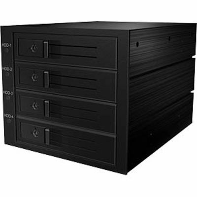 Icy Box RaidSonic ICYBOX Backplane 4x SAS/SATA 3.5 HDD, skirtas 3x5.25 skyriui Hot Swap Trayless MiniSAS jungtis Juodas