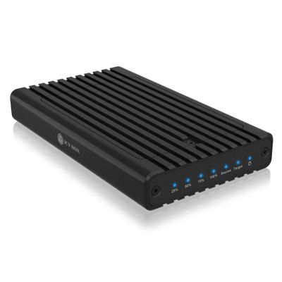 ICY BOX IB-2817MCL-C31 Externes USB-C 3.2 Gehuse fr 2x M.2 NVMe SSD mit Klonfunktion