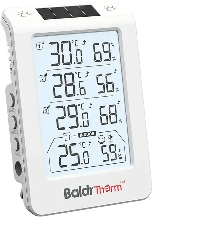 „Rainpoint BALDRTHERM B0598“ 3 kanalų termohigrometras su automatiniu foniniu apšvietimu