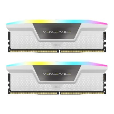 Corsair Vengeance RGB DDR5 baltos atminties moduliai