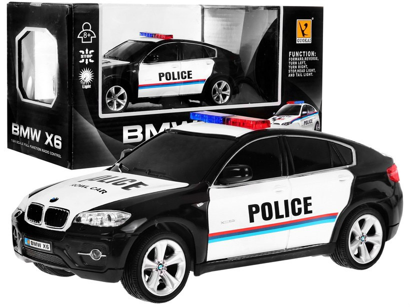 Ramiz 1:24 R/C licencijuotas policijos automobilis Bmw X 6 Juodas Police