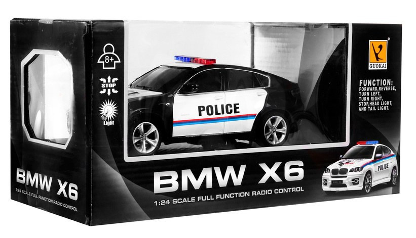Ramiz 1:24 R/C licencijuotas policijos automobilis Bmw X 6 Juodas Police