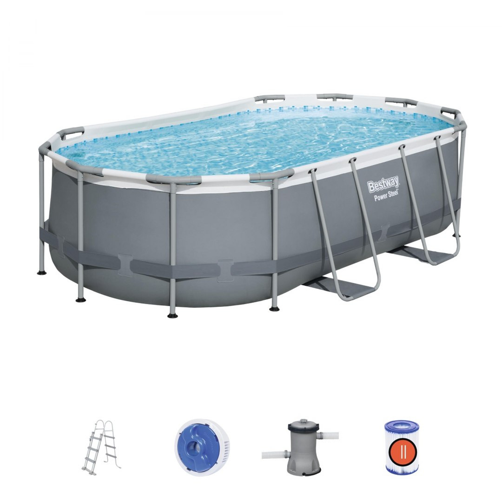 Bestway 56620 "Power Steel" 427 x 250 x 100 cm, ovalaus baseino rinkinys