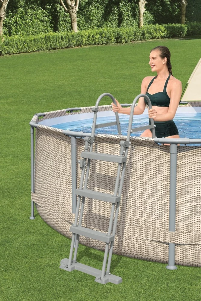Baseinas su rėmu ir gaubtu 13FT 396x107 cm Power Steel BESTWAY