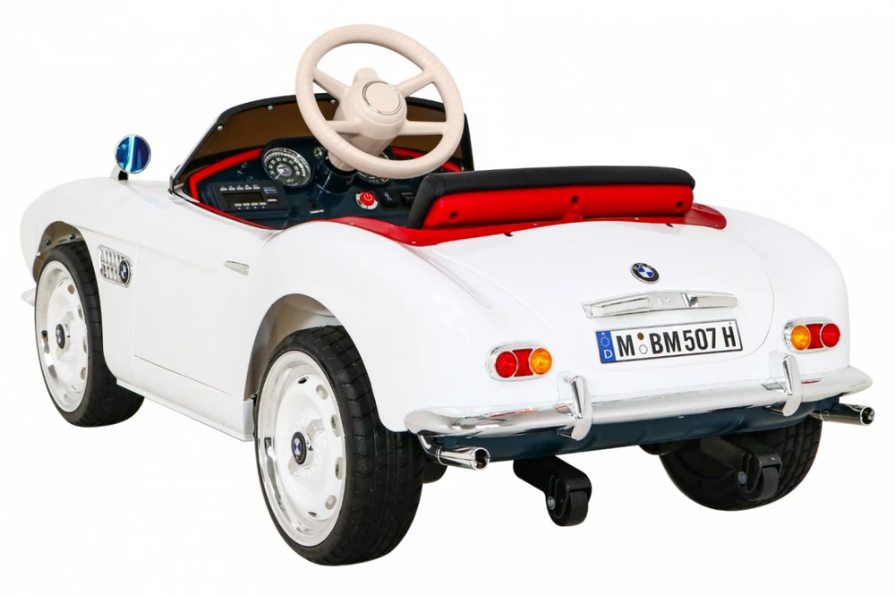 RAMIZ Autko BMW 507 Retro elektryczne vaikams Baltas roadster