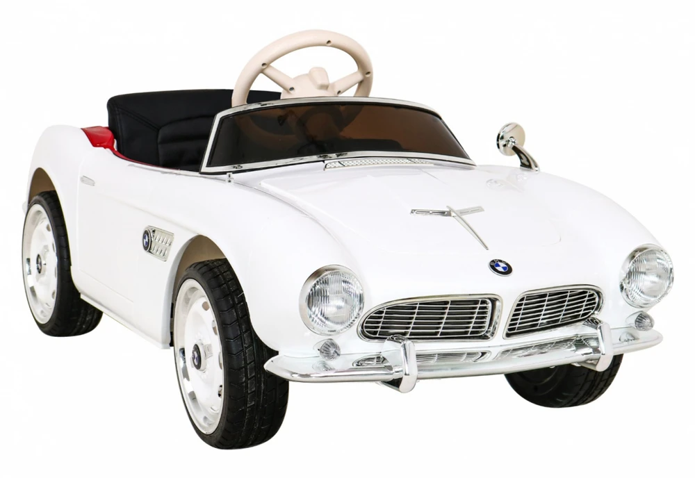 RAMIZ Autko BMW 507 Retro elektryczne vaikams Baltas roadster