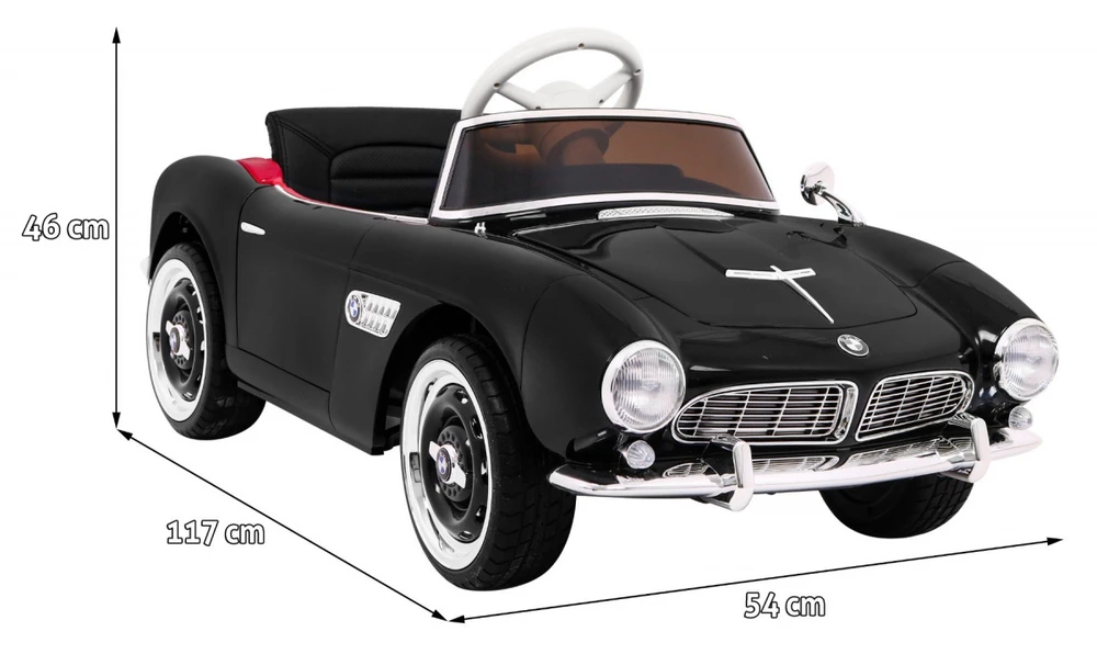 Ramiz Autko BMW 507 Retro elektryczne vaikams Juodas Roadster