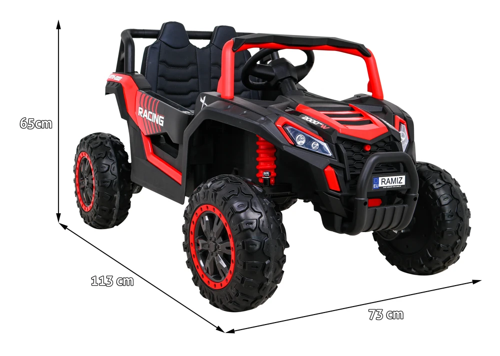 Ramiz Elektromobilis Buggy UTV Racing 4x4 raudonas, vienvietis