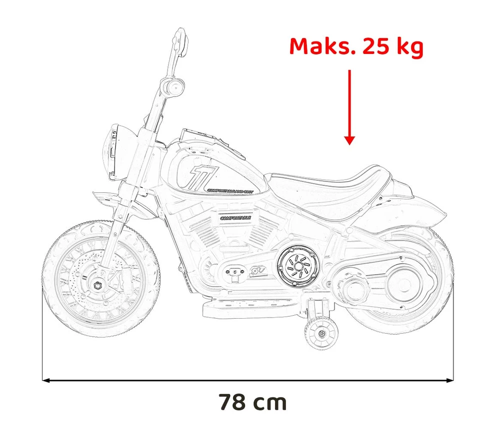 Triton Rožinė Elektrinis motociklas Chopper FASTER, Rožinė