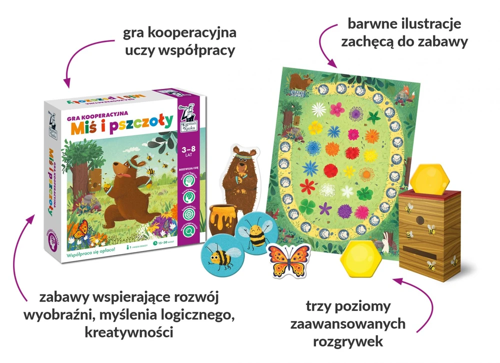 Kapitan Nauka Kooperatyvo žaidimas „Meškiukas ir bitės“.