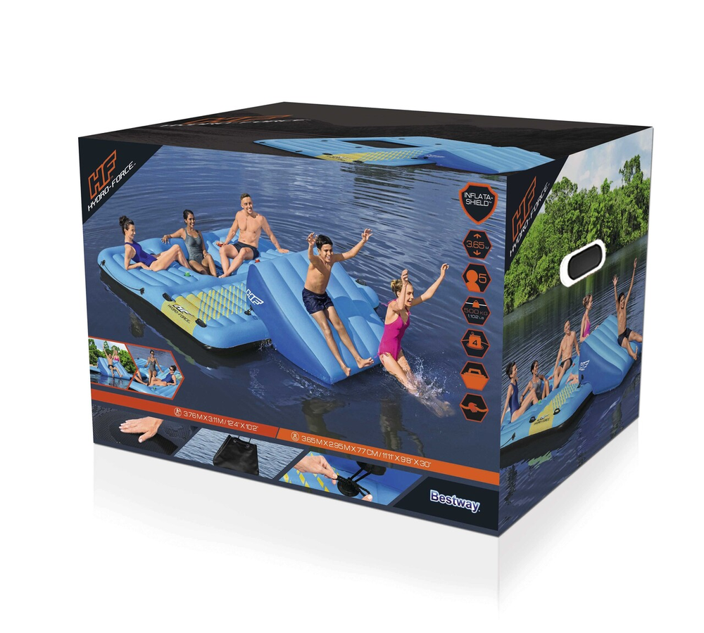 HYDRO-Force Island + Slide 376x311cm BestWay