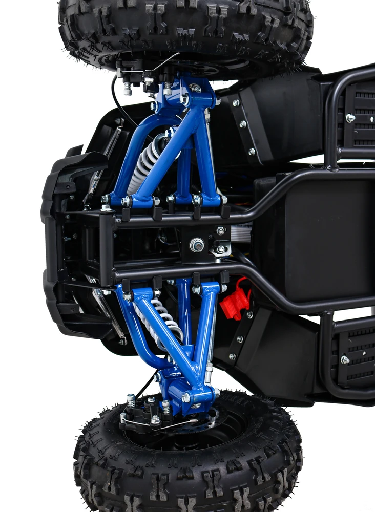 Ramiz Quad Highper Baterija Mėlyna 35km/h + 1000W variklis be šepetėlių + pripučiami ratai + sėdynės reguliavimas