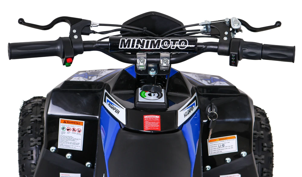 Ramiz Quad Highper Baterija Mėlyna 35km/h + 1000W variklis be šepetėlių + pripučiami ratai + sėdynės reguliavimas