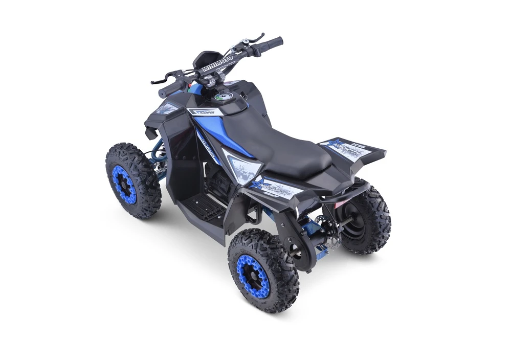 Ramiz Quad Highper Baterija Mėlyna 35km/h + 1000W variklis be šepetėlių + pripučiami ratai + sėdynės reguliavimas