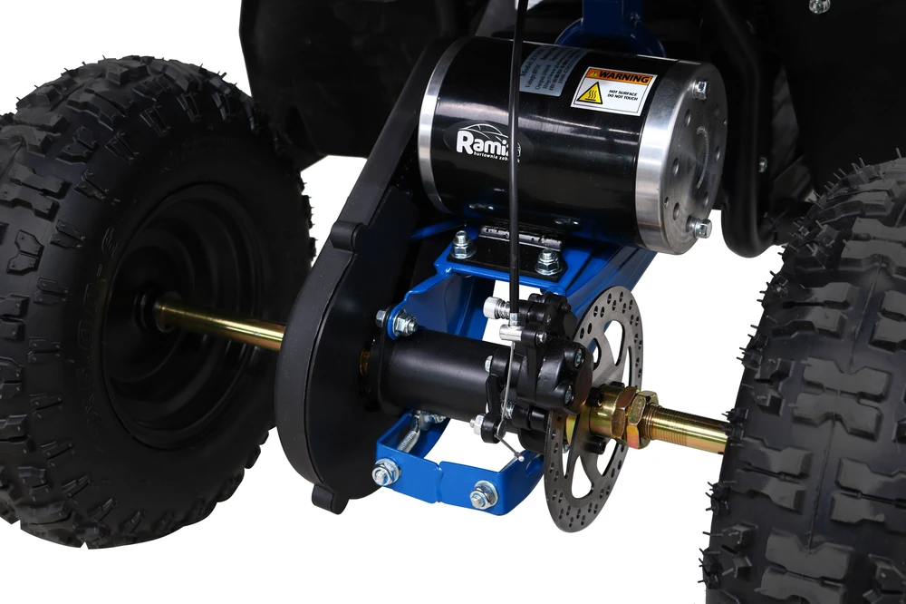 Ramiz Quad Highper Baterija Mėlyna 35km/h + 1000W variklis be šepetėlių + pripučiami ratai + sėdynės reguliavimas