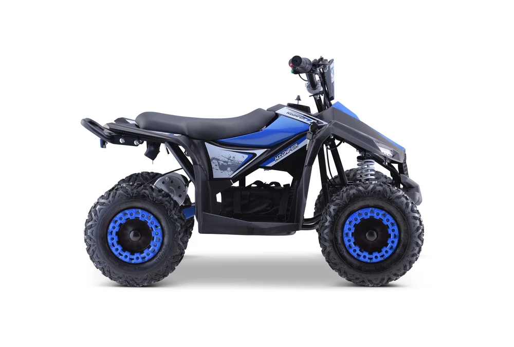 Ramiz Quad Highper Baterija Mėlyna 35km/h + 1000W variklis be šepetėlių + pripučiami ratai + sėdynės reguliavimas