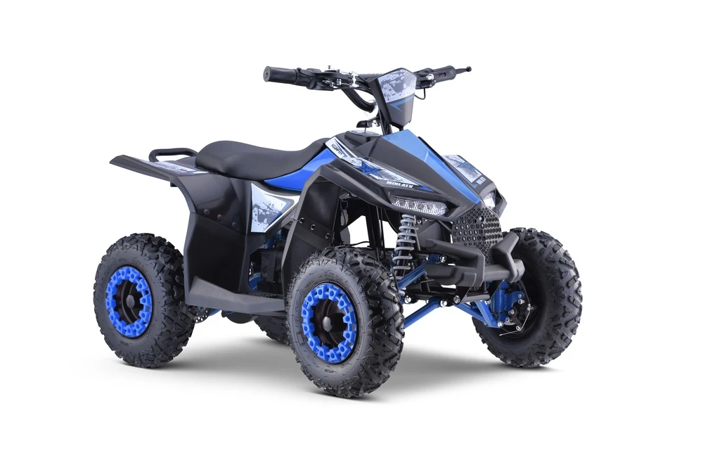 Ramiz Quad Highper Baterija Mėlyna 35km/h + 1000W variklis be šepetėlių + pripučiami ratai + sėdynės reguliavimas