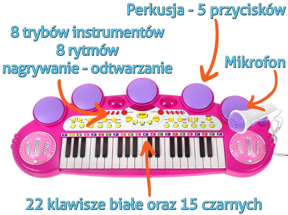 Ramiz Klaviatūra USB MP3 būgnai 3 oktavos
