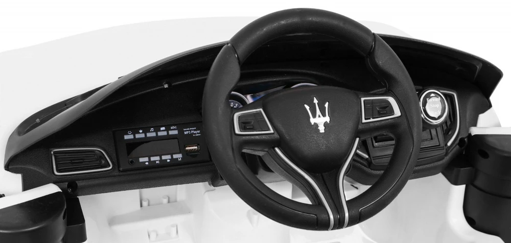 Ramiz Elektrinė mašina vaikams Maserati Ghibli Elektrinė mašina vaikams baltos spalvos