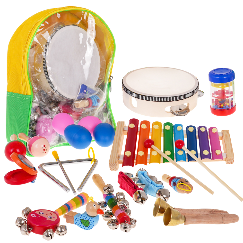 Ramiz Medinis Rinkinys Instrumentów vaikams 2+ Kuprinė + Muzikos instrumentai 22 el.