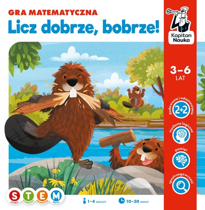 Kapitan Nauka Kapitono mokslas gerai suskaičiuoja, bebras! Matematinis edukacinis žaidimas Gr0673