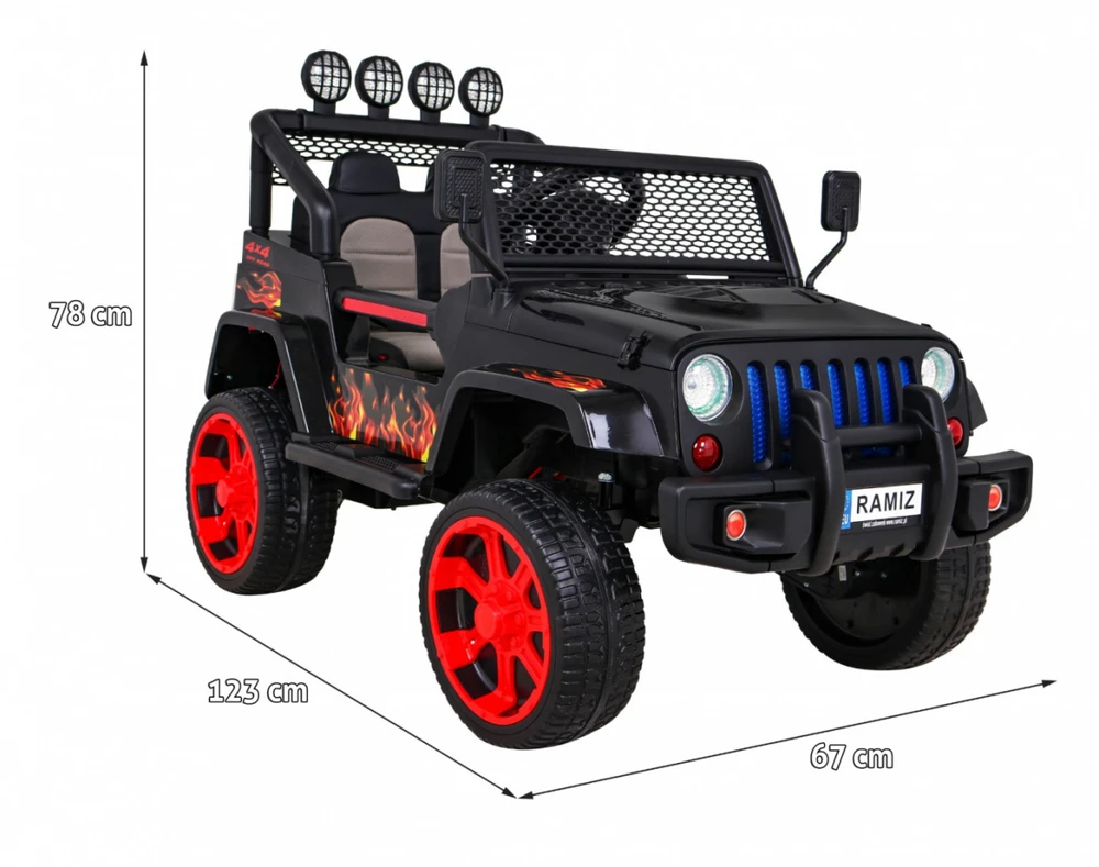 Ramiz Elektromobilis Raptor Drifter 4x4, Flames