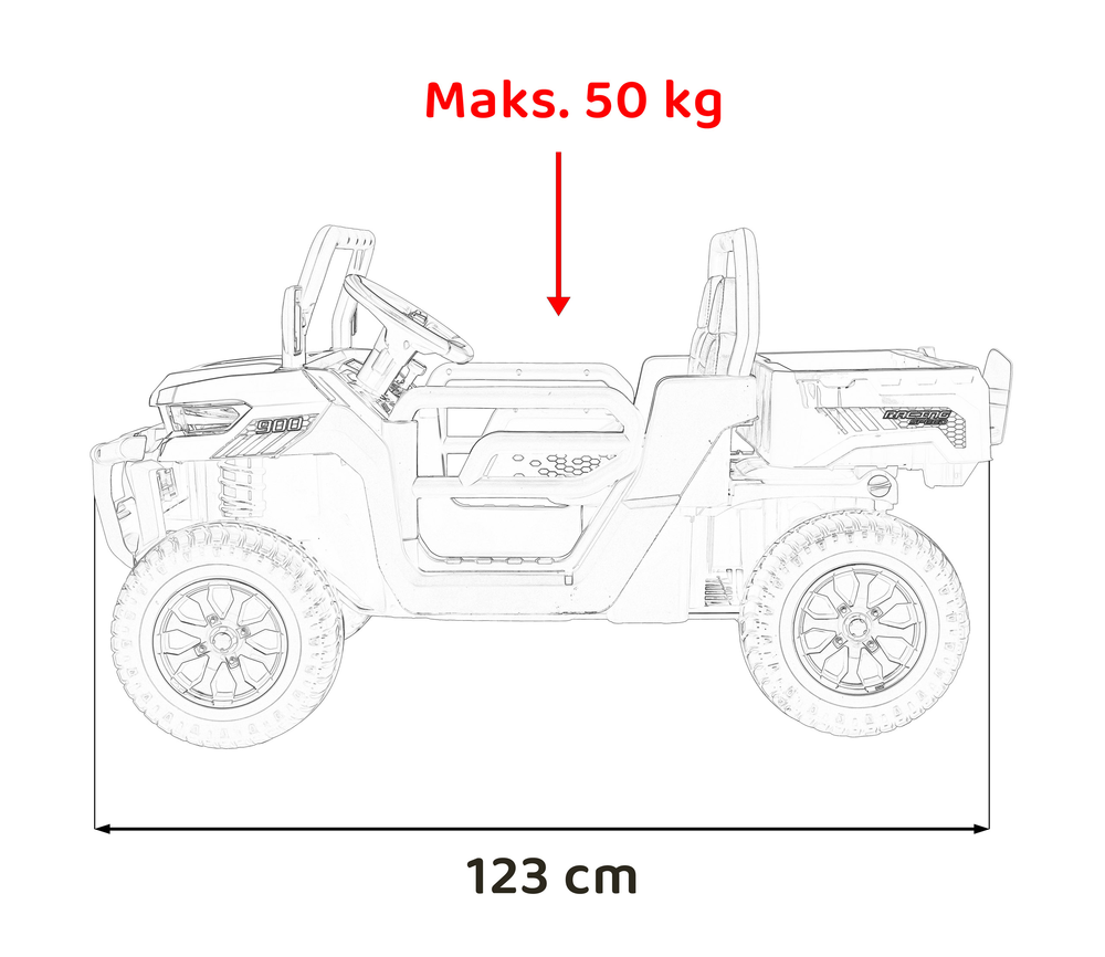 Ramiz Elektromobilis vaikams PICK UP 900 4X4 RAUDONAS