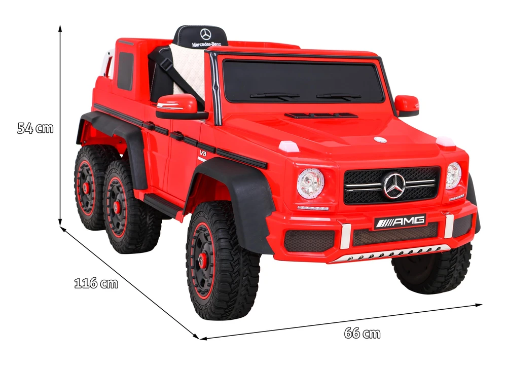 Ramiz Elektrinė mašina vaikams Mercedes G63 6x6 AMG Raudona