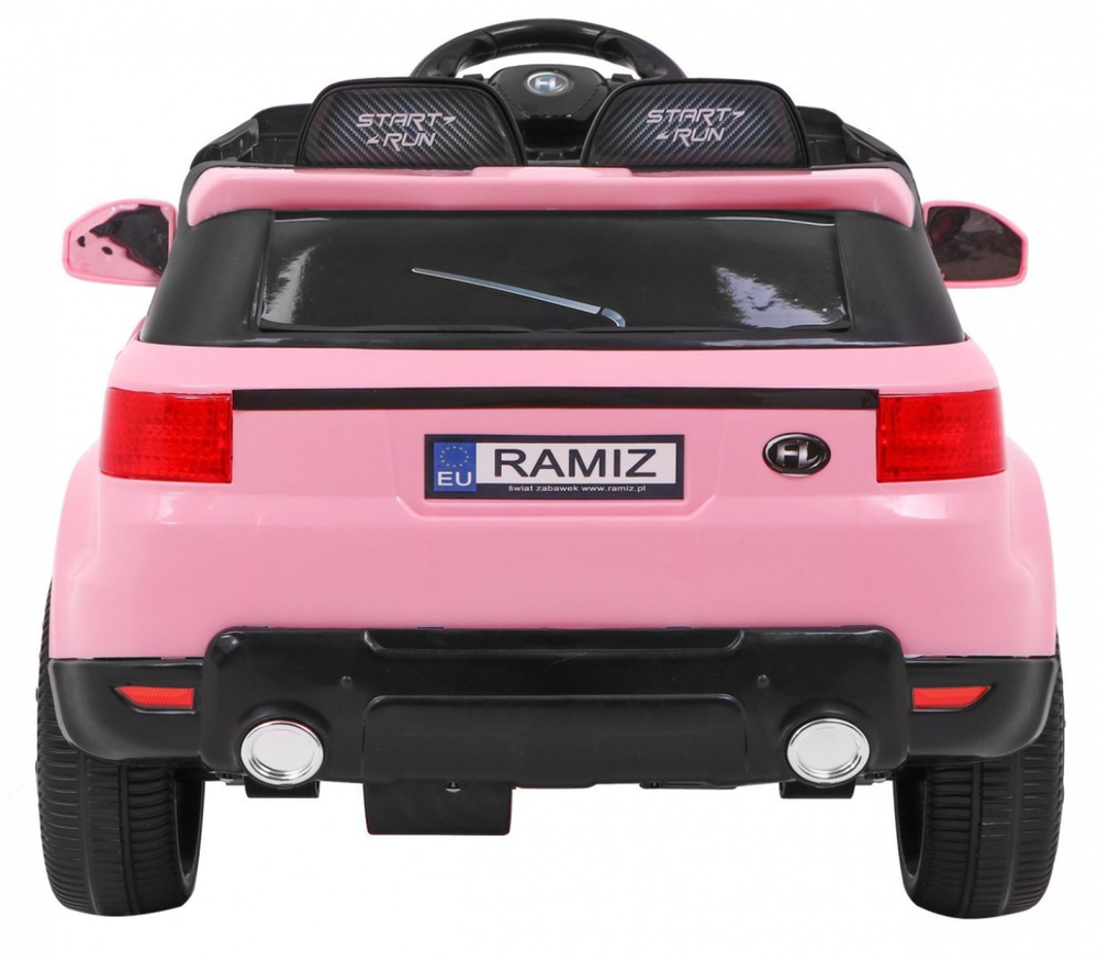 RAMIZ Elektromobilis rožinis SUV su pulteliu ir saugumo funkcijomis