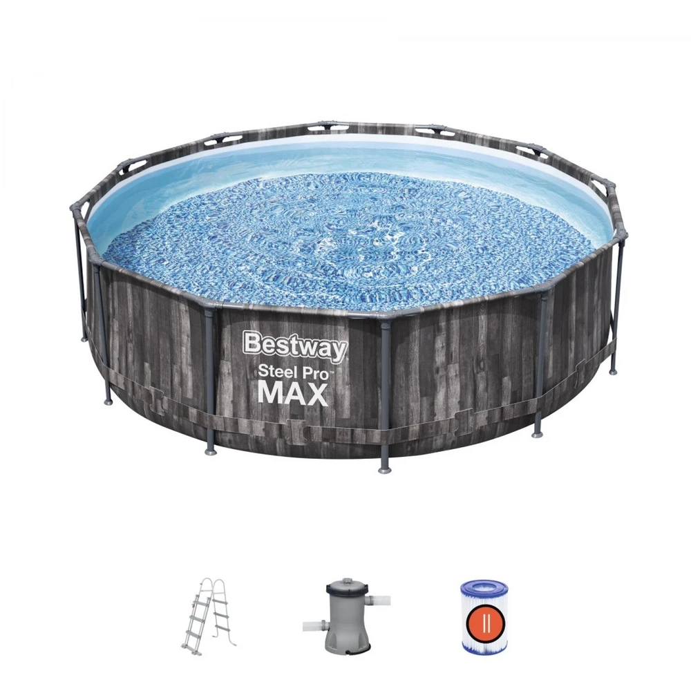 Rėminis baseinas 12FT 366x100 cm Plieninis Pro Max BESTWAY