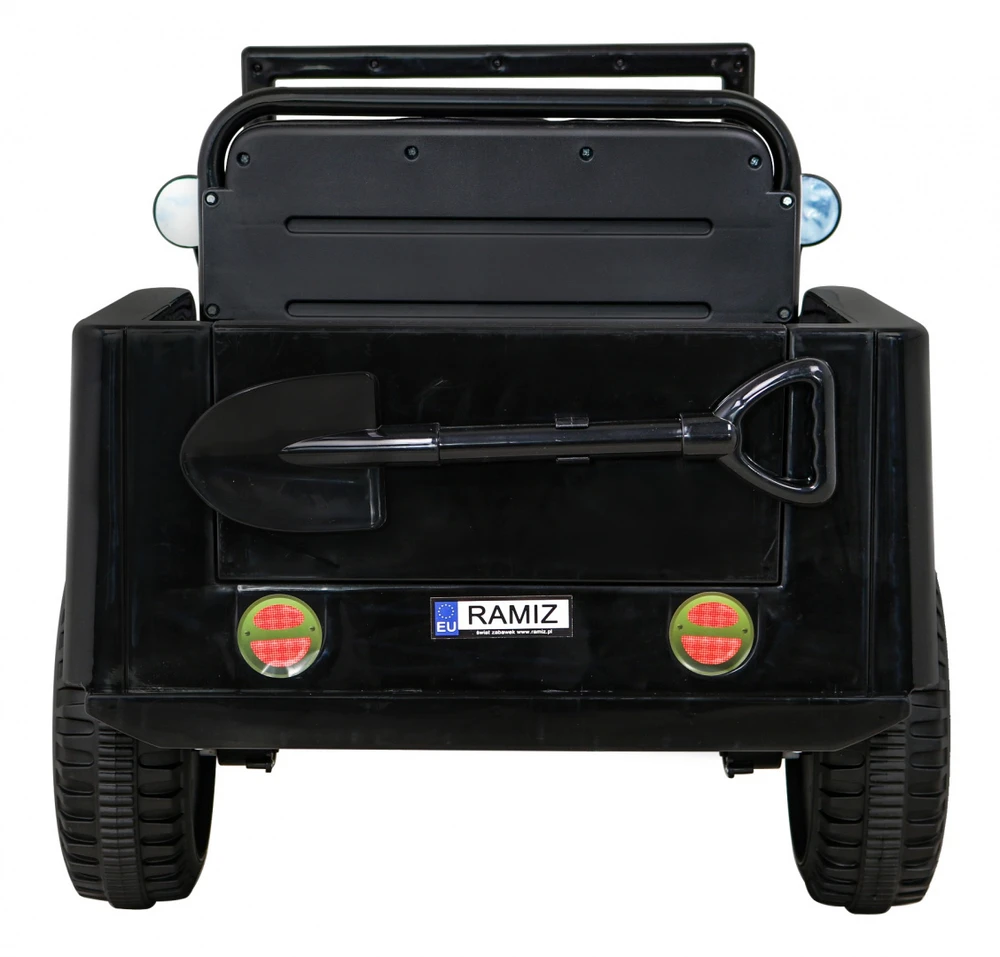 RAMIZ Elektromobilis Retro karinis 4x4 pavara, Juodas